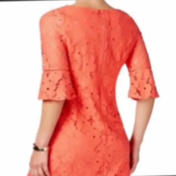 Jessica Howard Lace Coral Shift Dress A-line Women's Size 8P - Picture 11 of 11